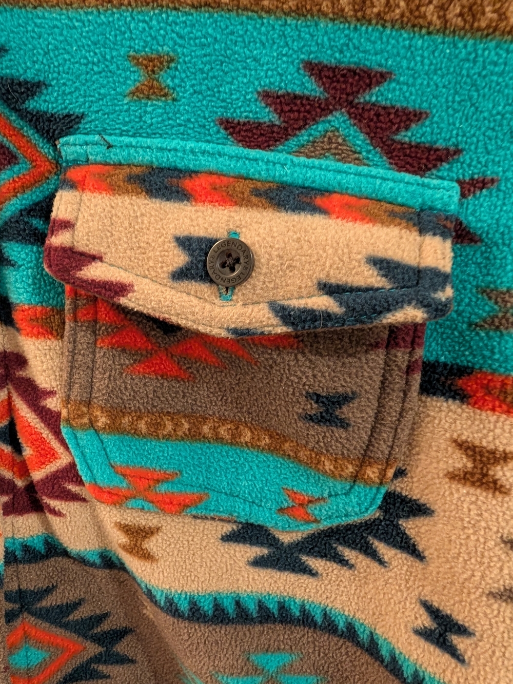 Women's Southwestern Patterned Fleece Button Up - Picture 3 of 6
